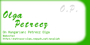 olga petrecz business card